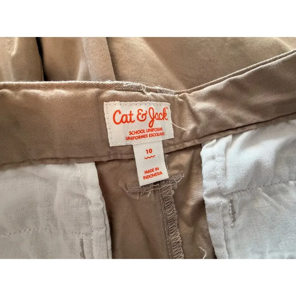 Cat & Jack Boys School Uniform Shorts Lot of 4 Khaki Size 10 NWT